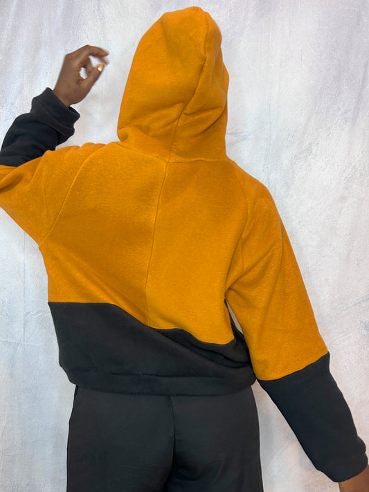 Cosy Cotton Fleece Hoodie Color Block III