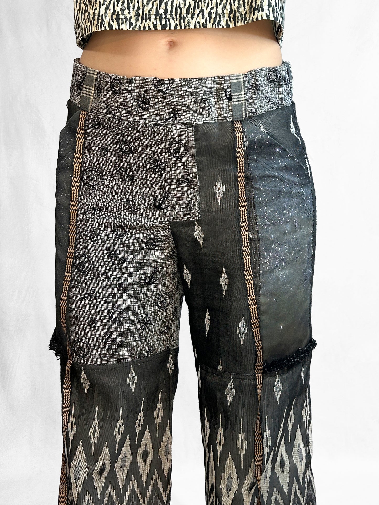 Pants Patchwork Thai Grey
