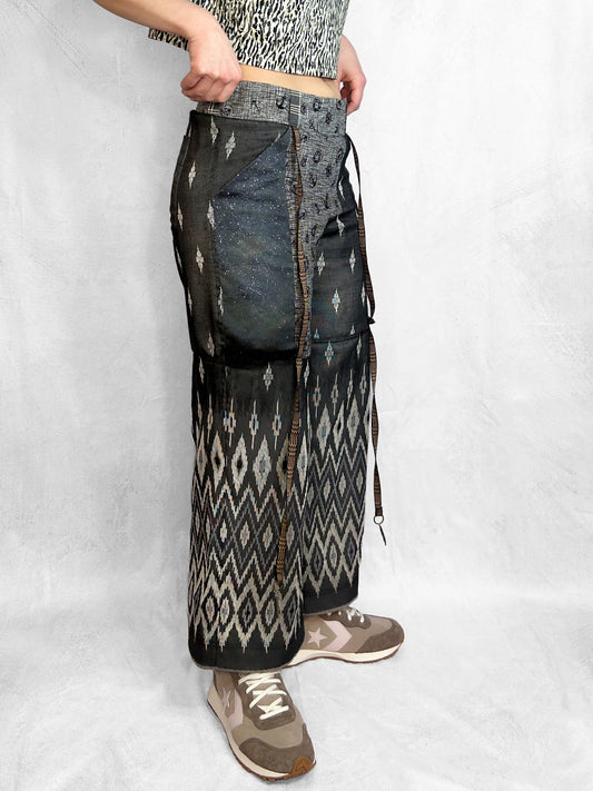 Pants Patchwork Thai Grey