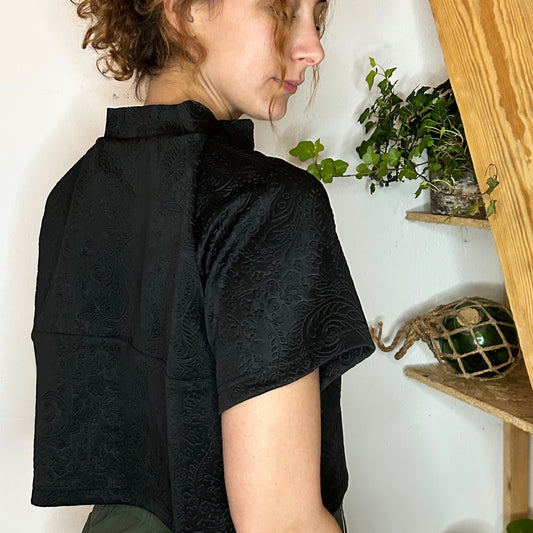 Cool Crop T-Shirt Schwarz Relief