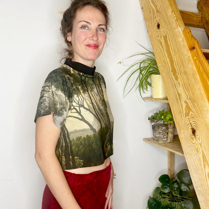 Cropped T-Shirt Forest Painting Trees