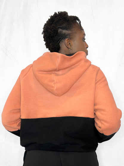 Cosy Cotton Fleece Hoodie Color Block I