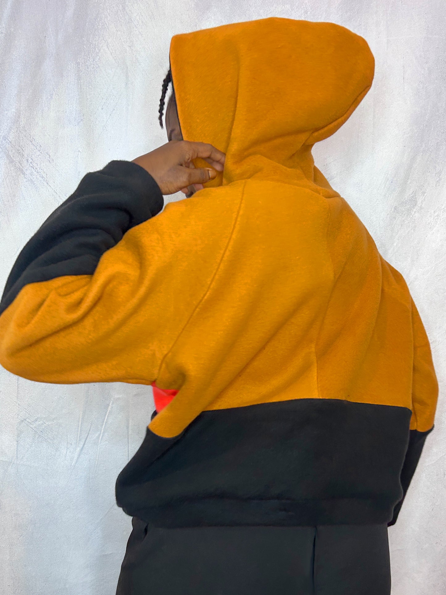 Cosy Cotton Fleece Hoodie Color Block III