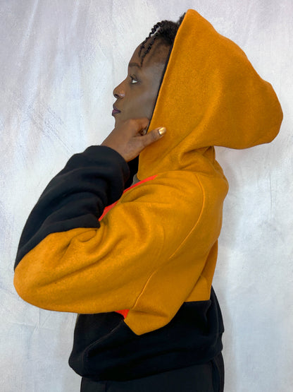 Cosy Cotton Fleece Hoodie Color Block III