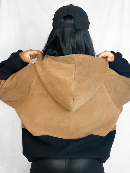 Cosy Cotton Fleece Hoodie Color Block VI