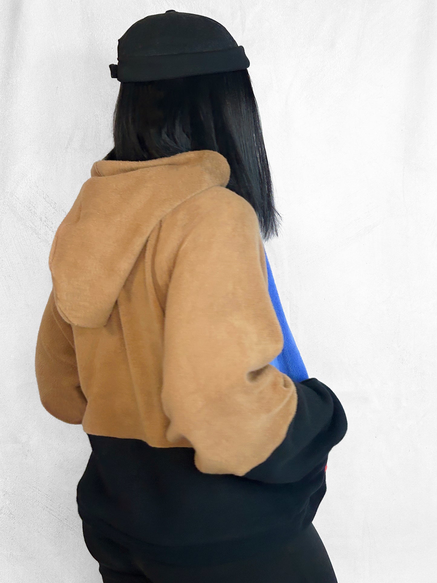 Cosy Cotton Fleece Hoodie Color Block VI