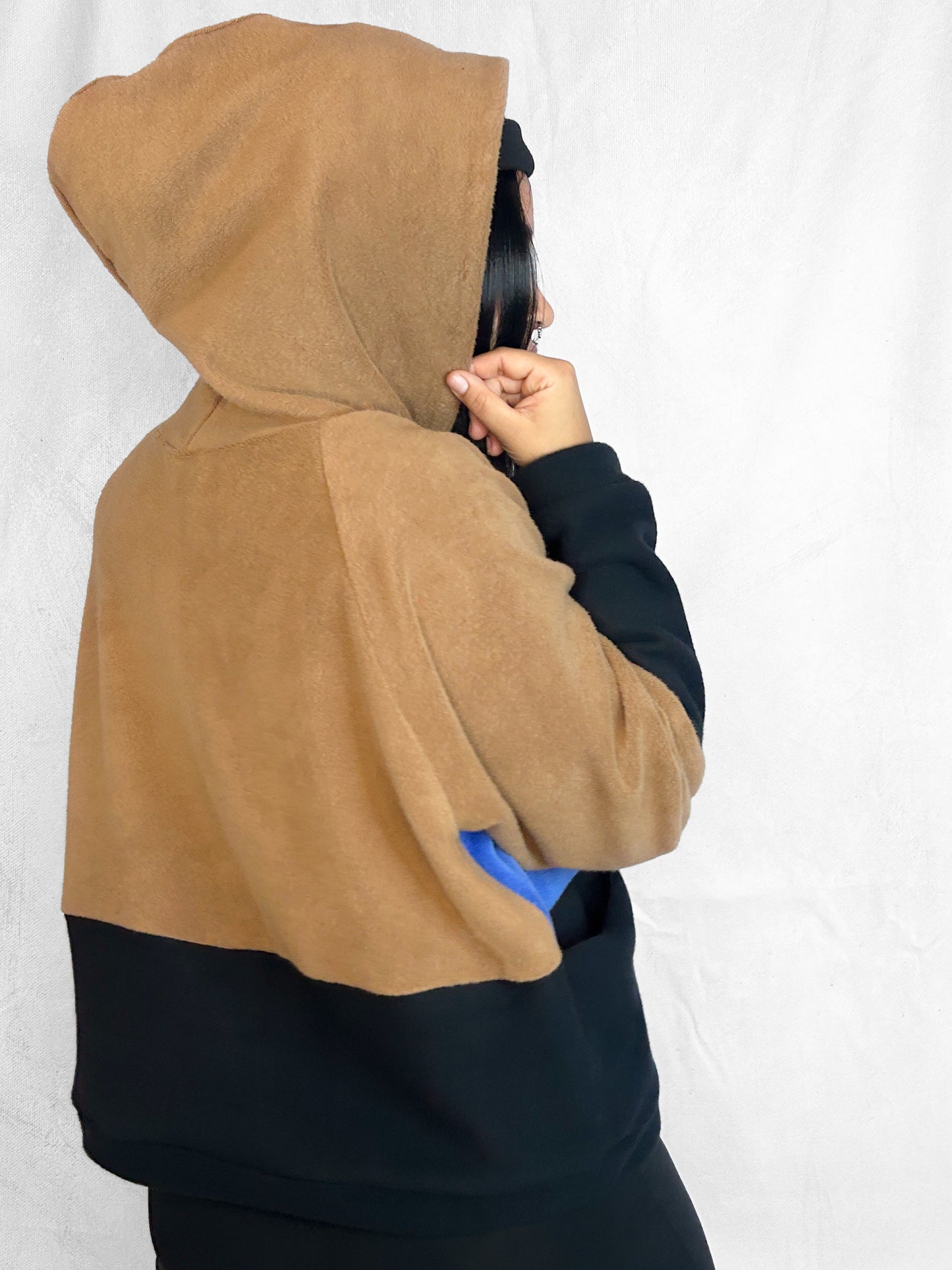 Cosy Cotton Fleece Hoodie Color Block VI