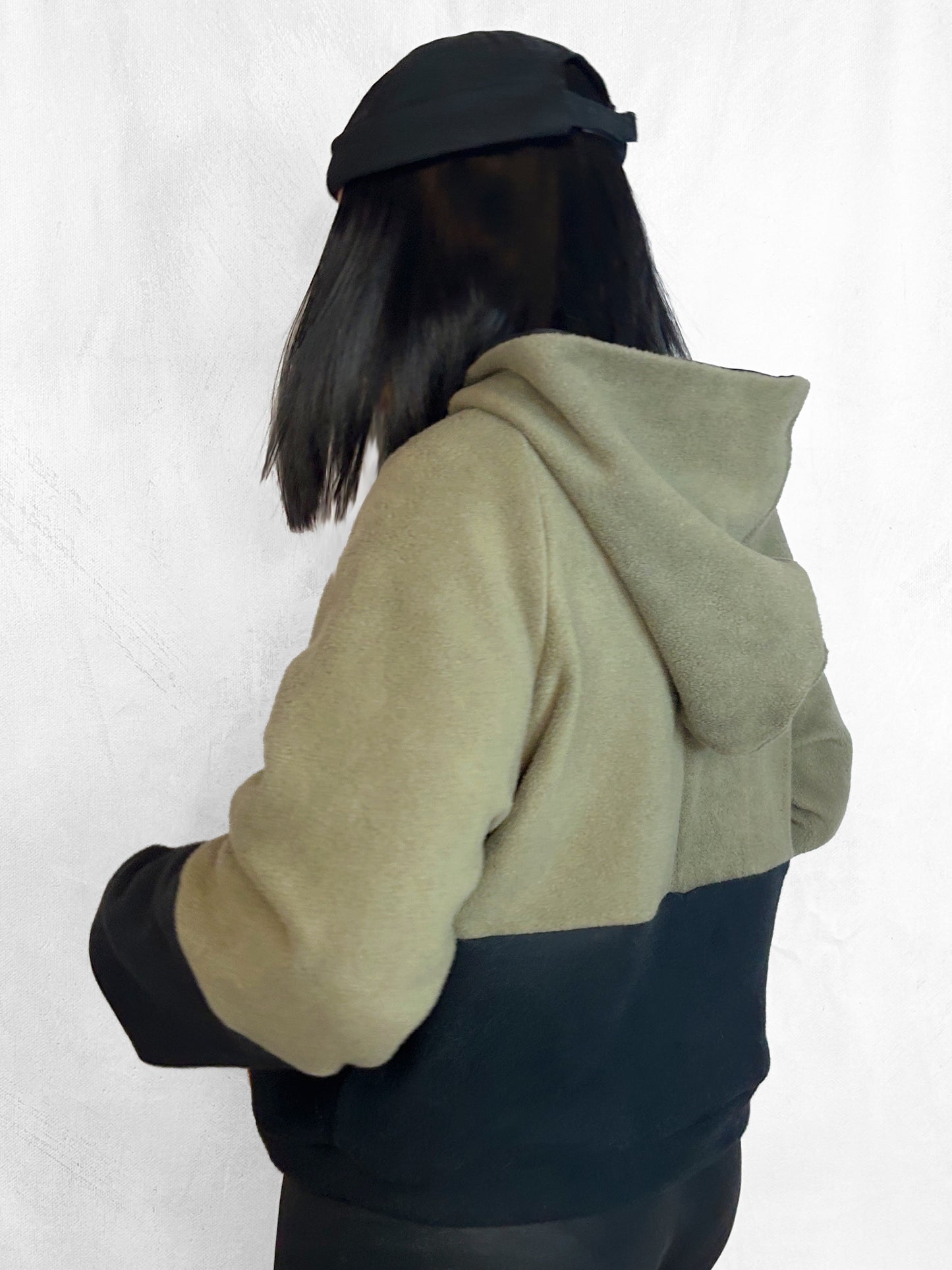 Cosy Cotton Fleece Hoodie Color Block VII
