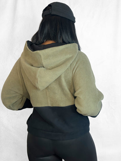 Cosy Cotton Fleece Hoodie Color Block VII
