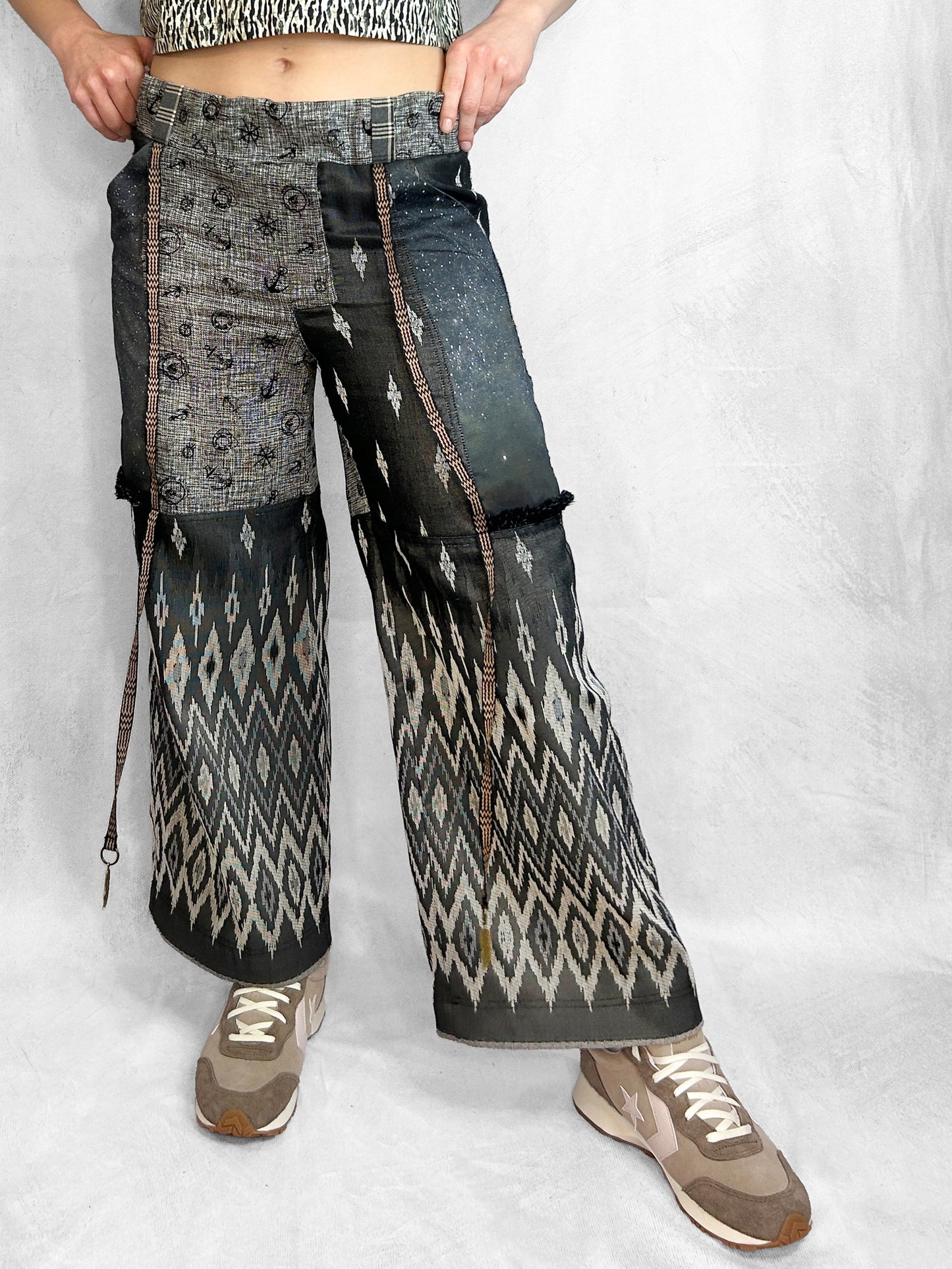 Pants Patchwork Thai Grey