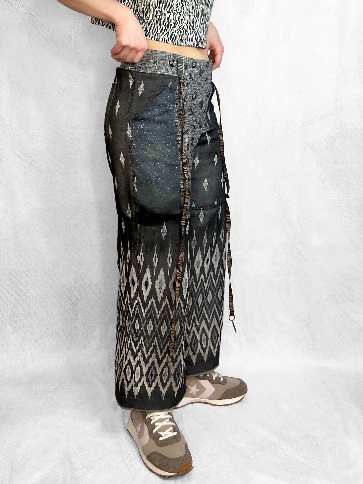 Pants Patchwork Thai Grey