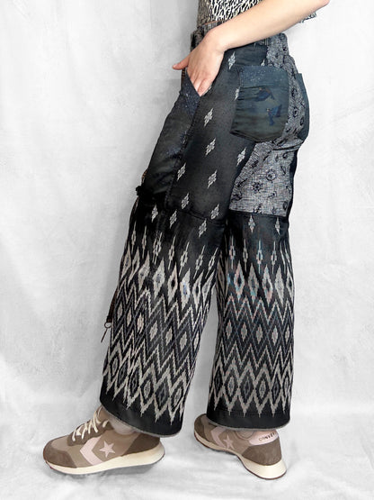 Pants Patchwork Thai Grey