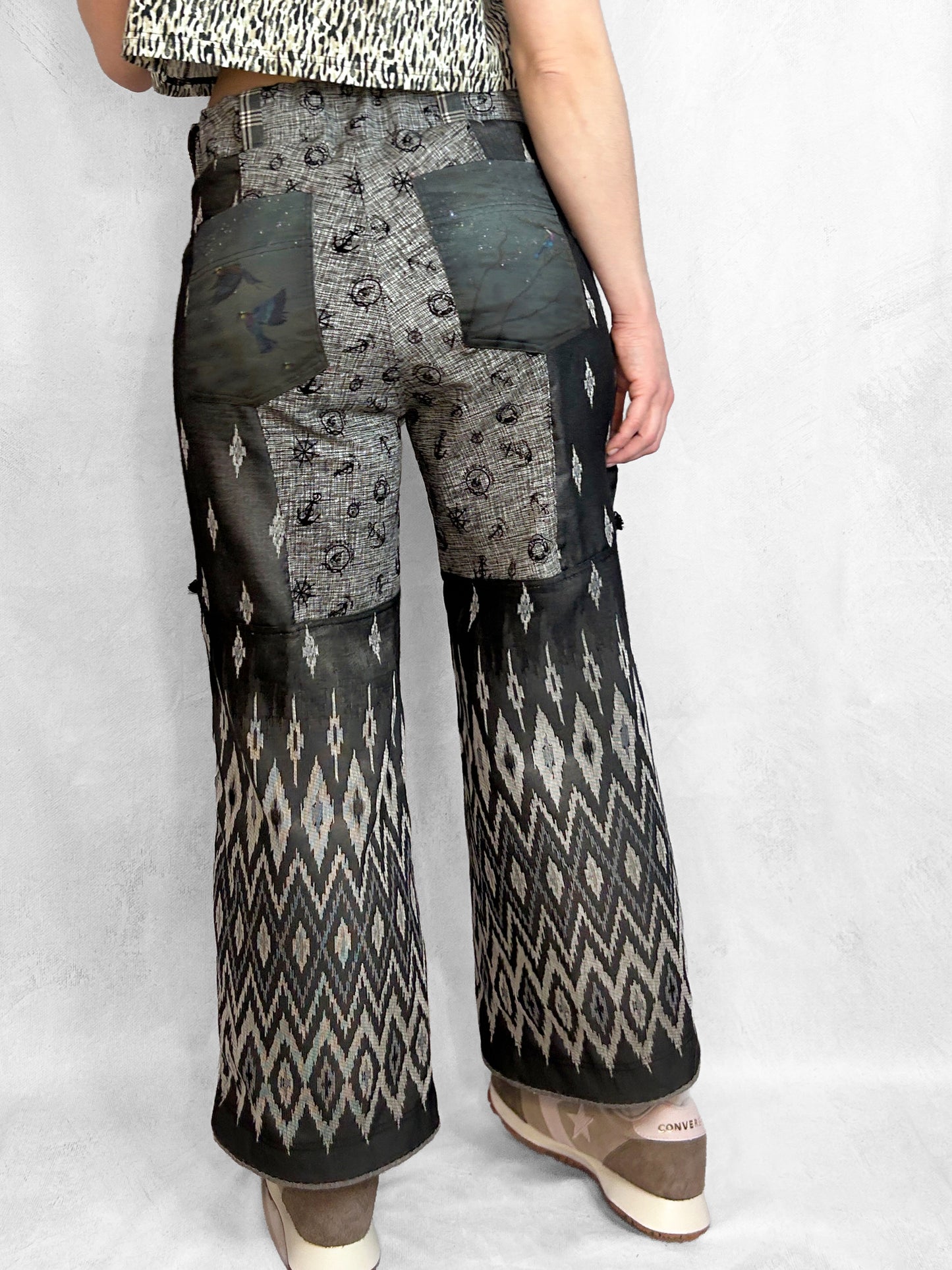 Pants Patchwork Thai Grey
