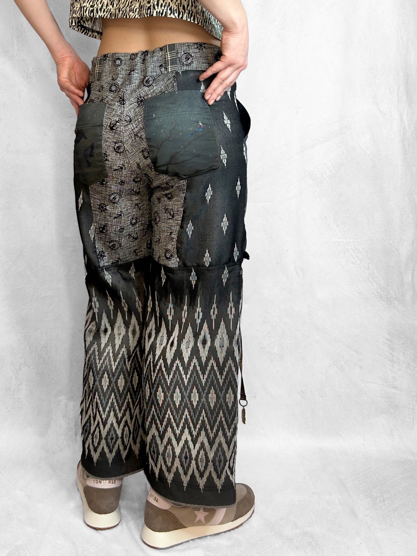 Pants Patchwork Thai Grey