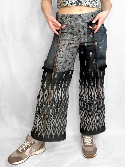 Pants Patchwork Thai Grey