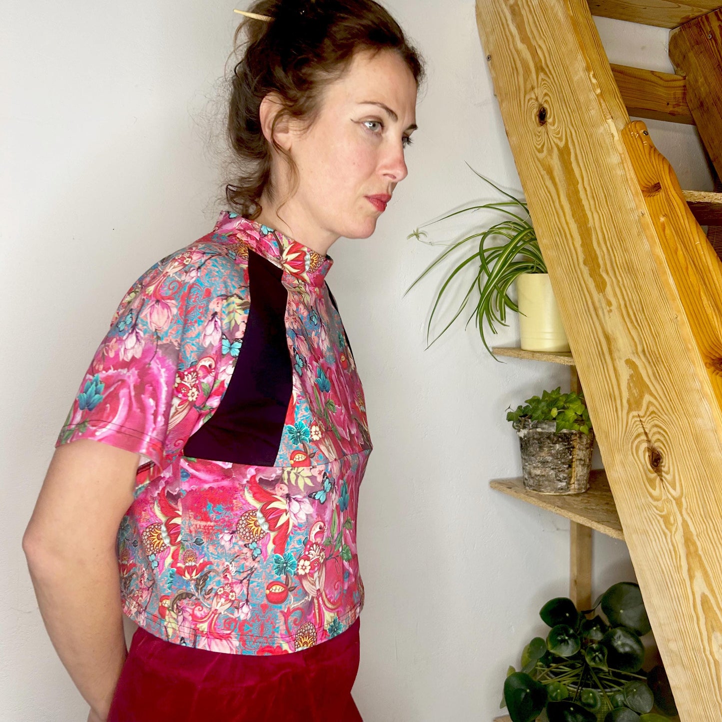 Crop T-Shirt Pink Floral