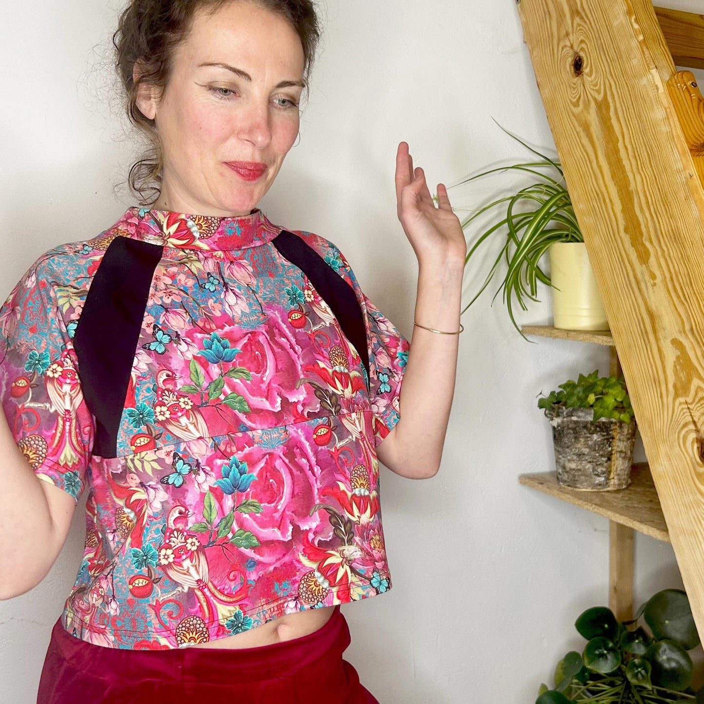 Crop T-Shirt Pink Floral